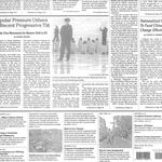 A scan of the Fake NY Times print version, below the fold